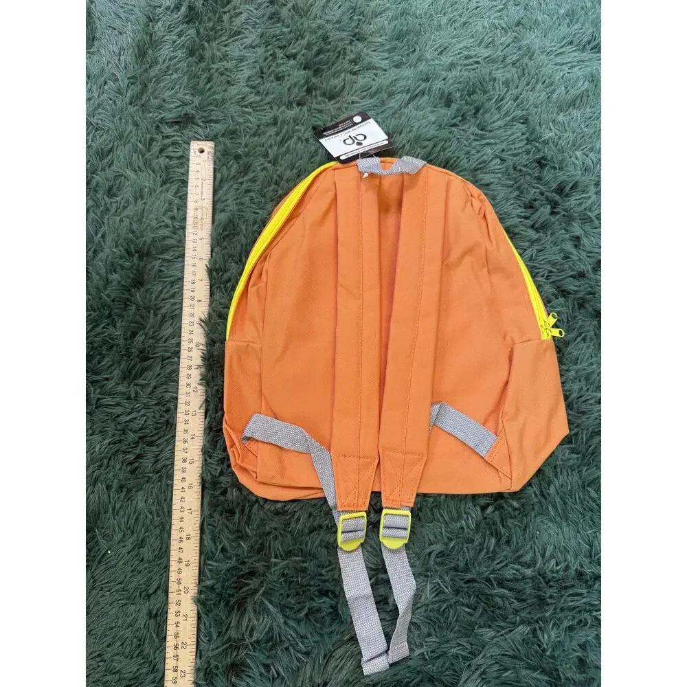 Kids Orange Yellow Backpack School Bag Adjustable Straps Front Pocket New